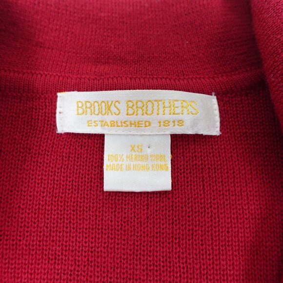Vintage BROOKS BROTHERS Merino Wool Fine Knit Cardigan Sweater Women's XS - Picture 3 of 10
